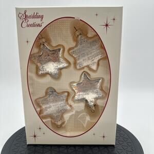 VTG. Christmas KREBS 4 Ornaments Frosted Sugar Cookie Germany